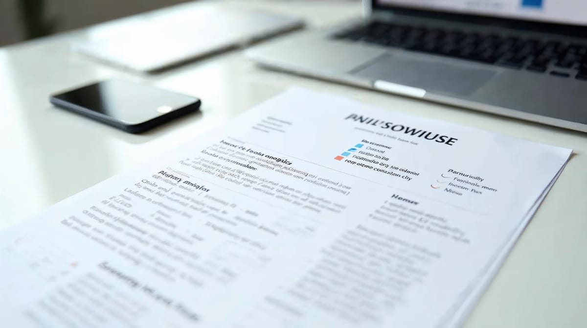 Currículum vitae de marketing digital junto a portátil con métricas de analítica web