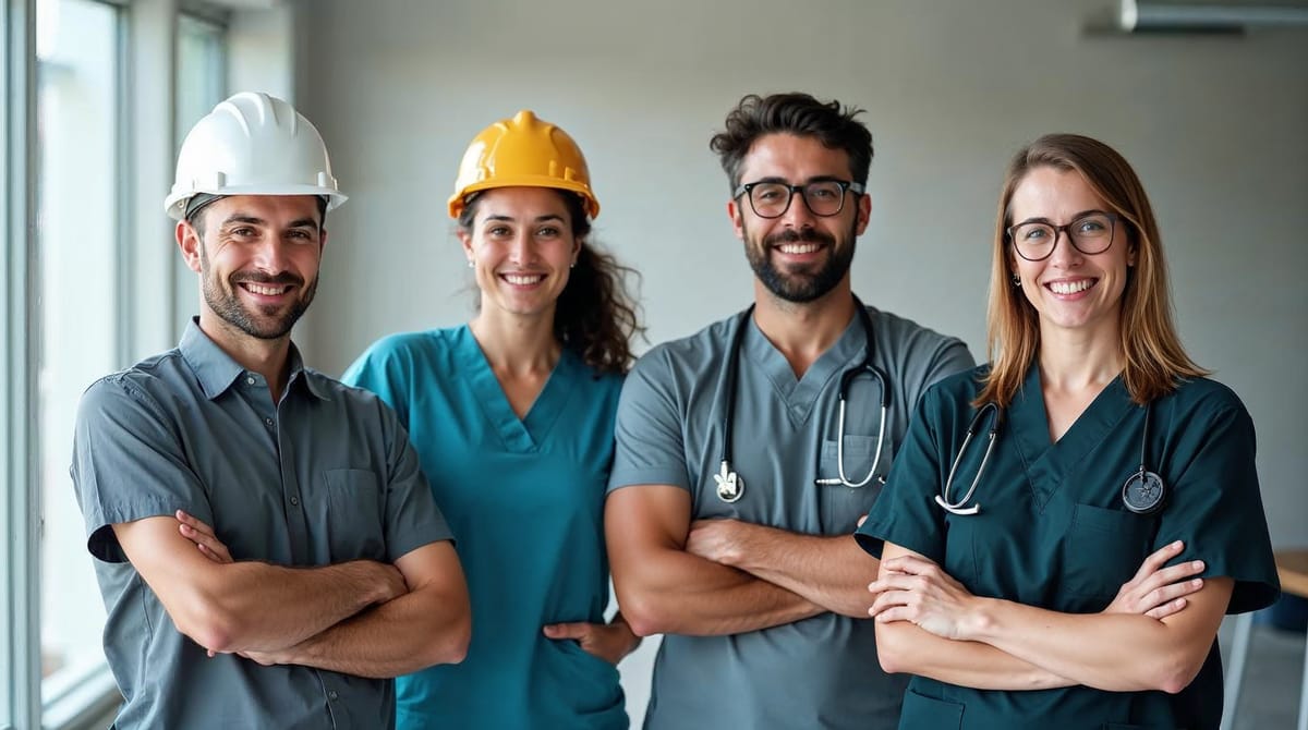 Profesionales de diferentes sectores laborales listos para destacar con su currículum